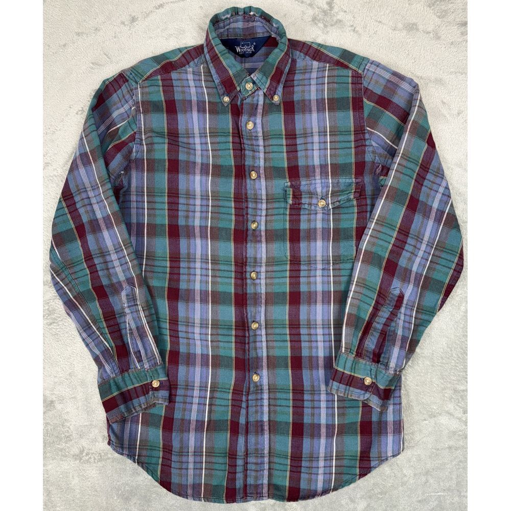 Vintage 80s Woolrich‎ Flannel Shirt Small Plaid